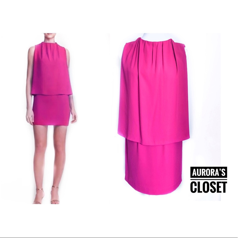 Cynthia Steffe 2 Pink Mock-Neck Popover Sheath